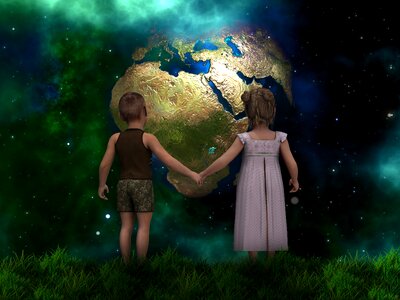 Space sky earth