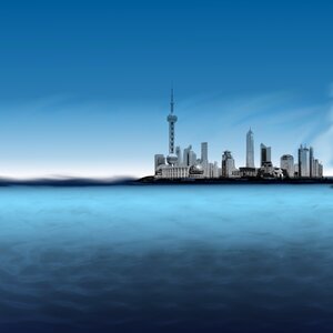 Sea sky skyline