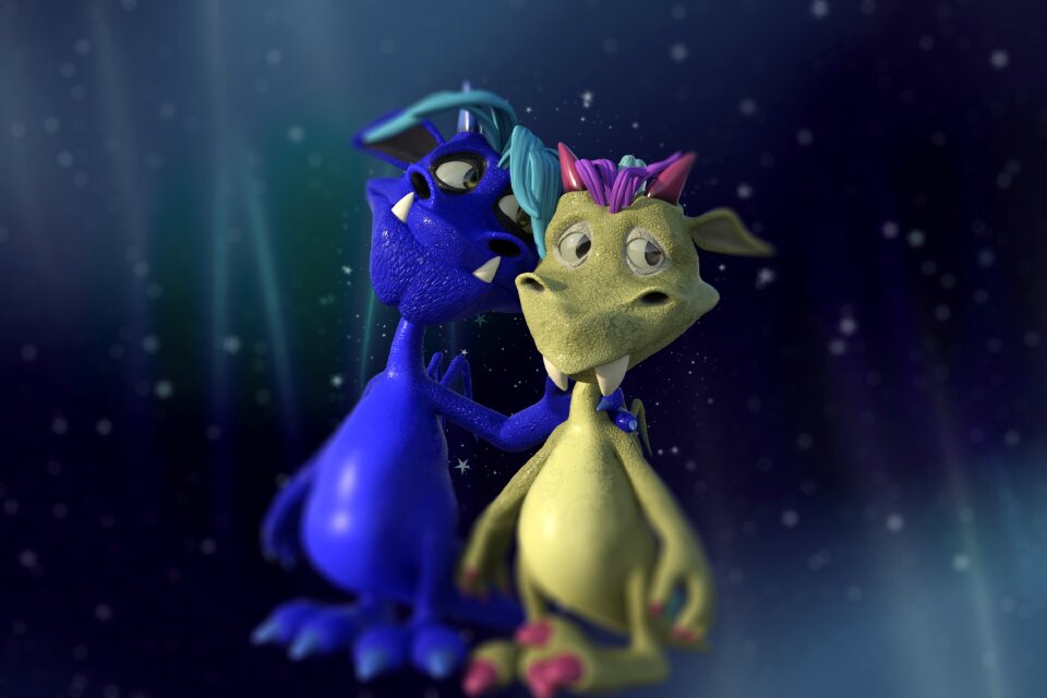 Dragon blue dragon blue friendship