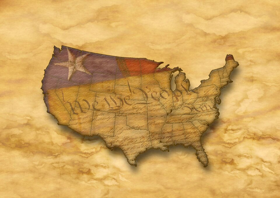 Continent american flag paper