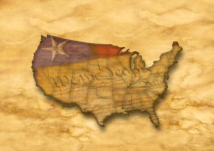 Continent american flag paper