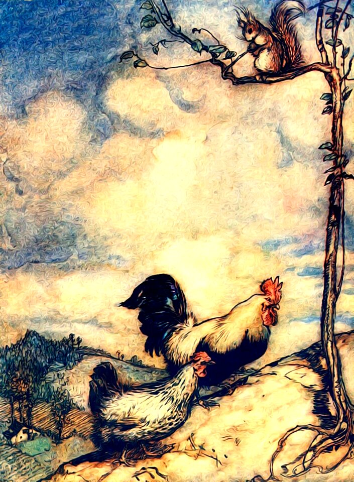 Fantasy book illustration vintage