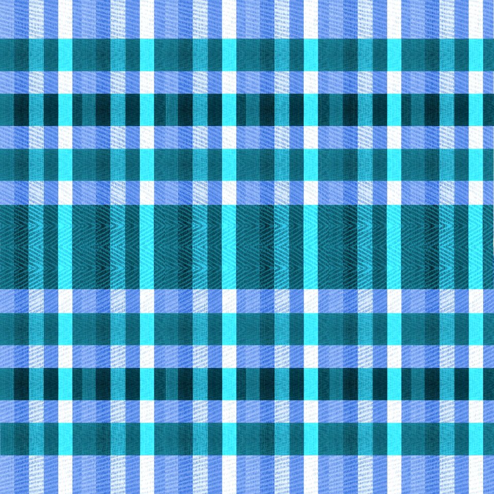 Gingham blue aqua