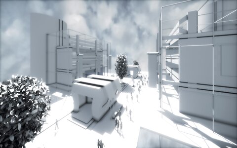 Architecture rendering visualization 3d