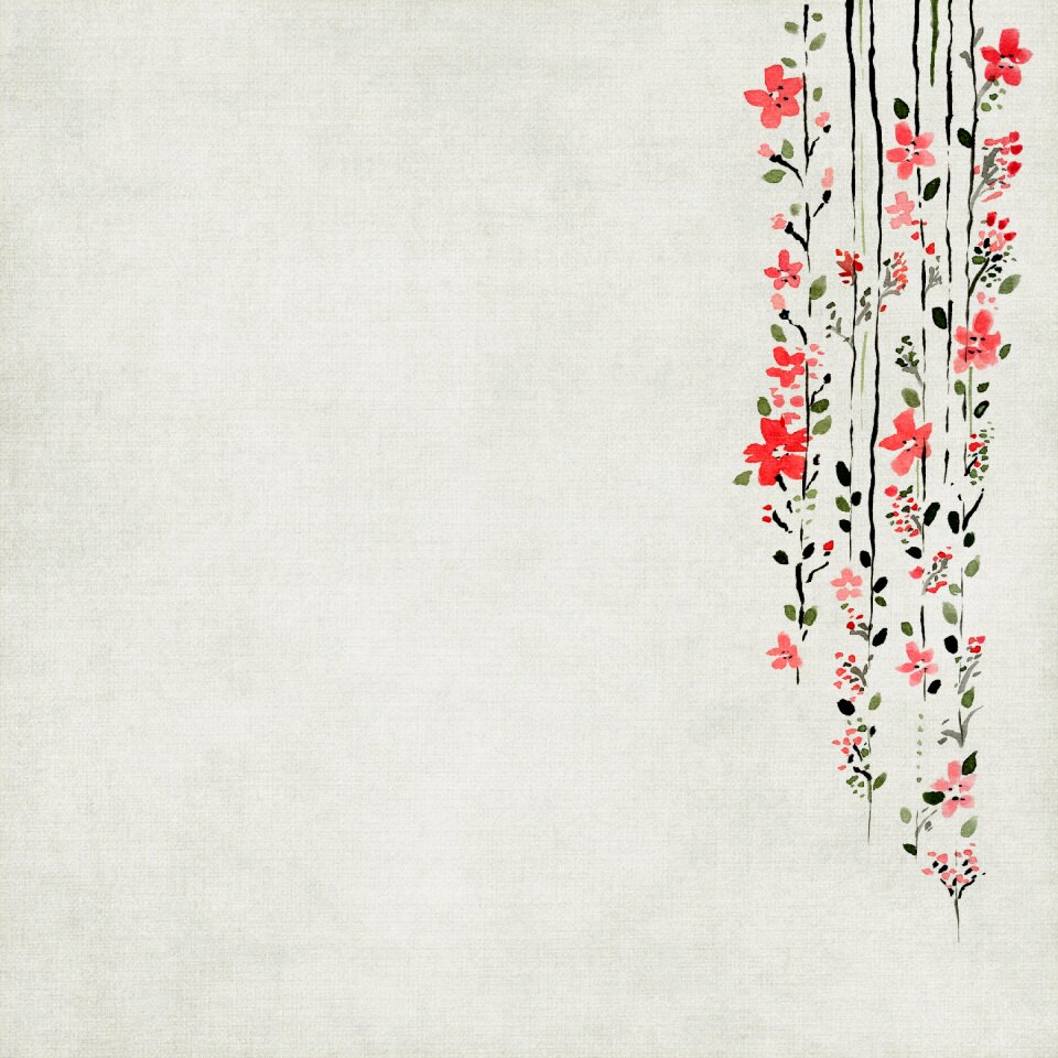 Asian flowers grey