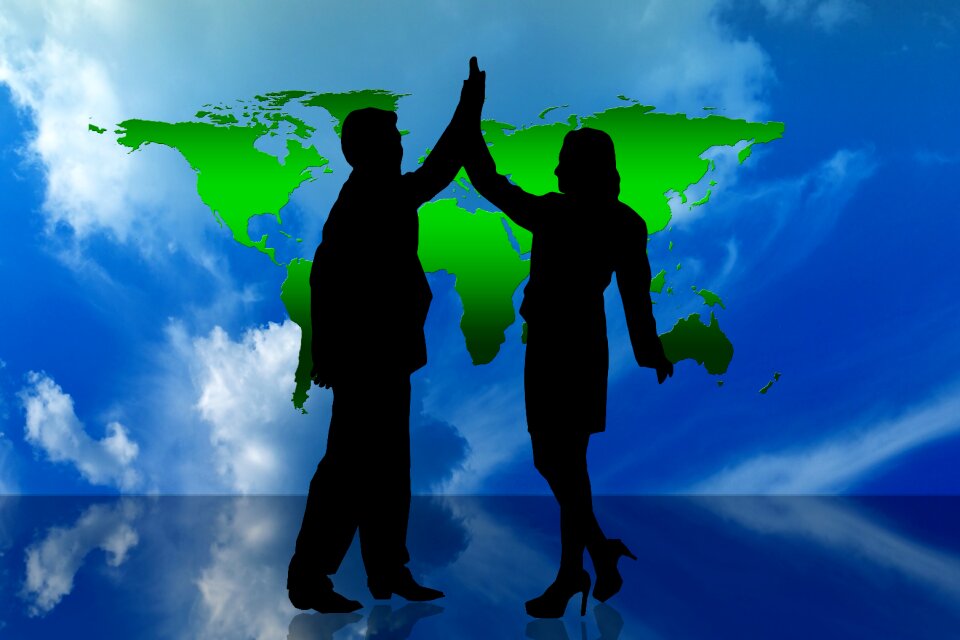 Woman clap off shaking hands