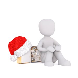 White christmas santa hat