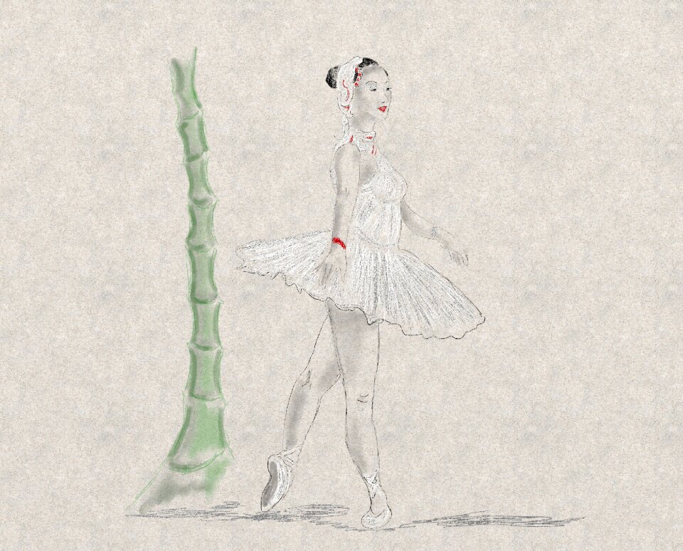Digital drawing graceful woman