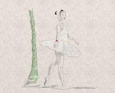 Digital drawing graceful woman