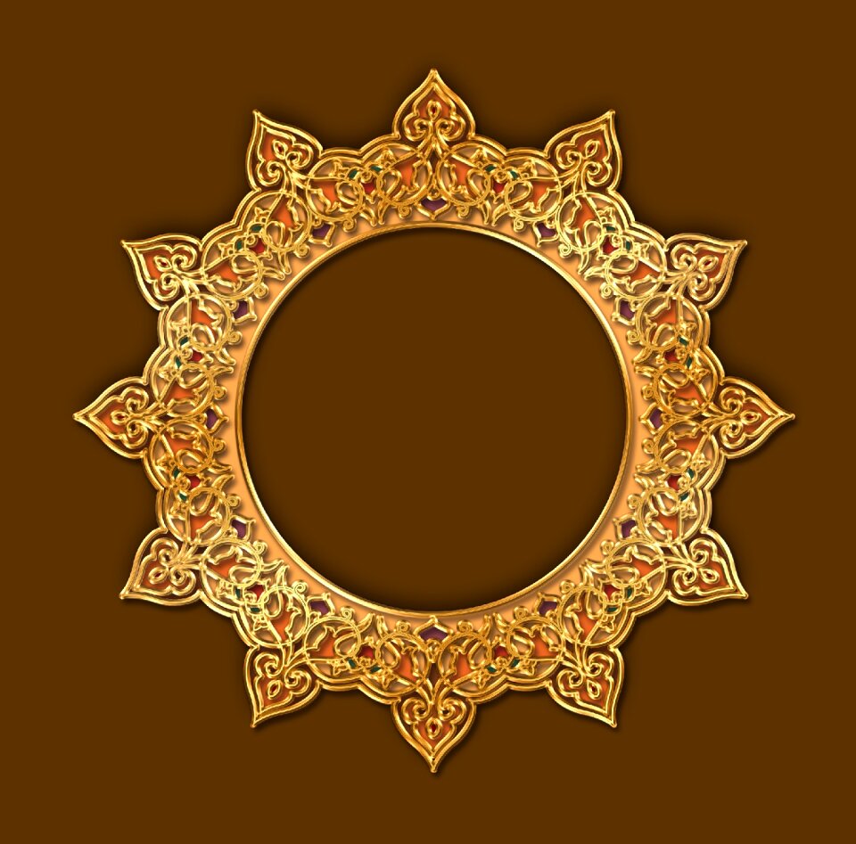 Ornament round frame decorative