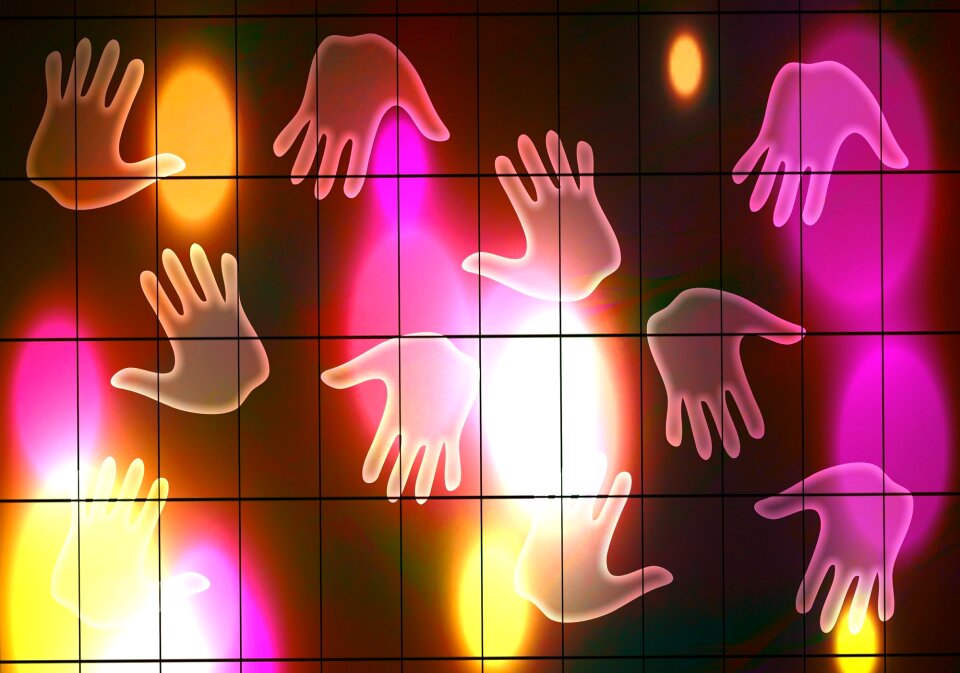 Squares hands handprints