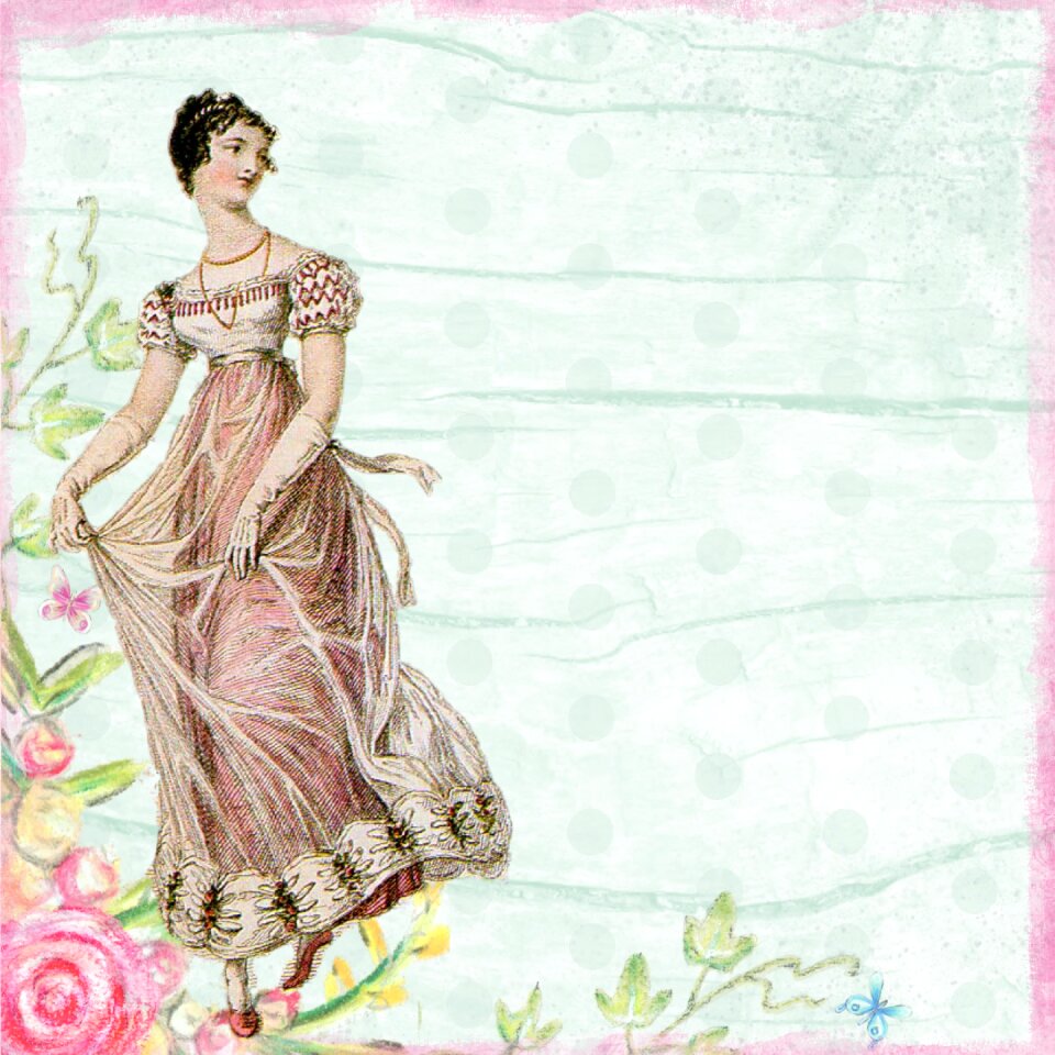 Girl roses green