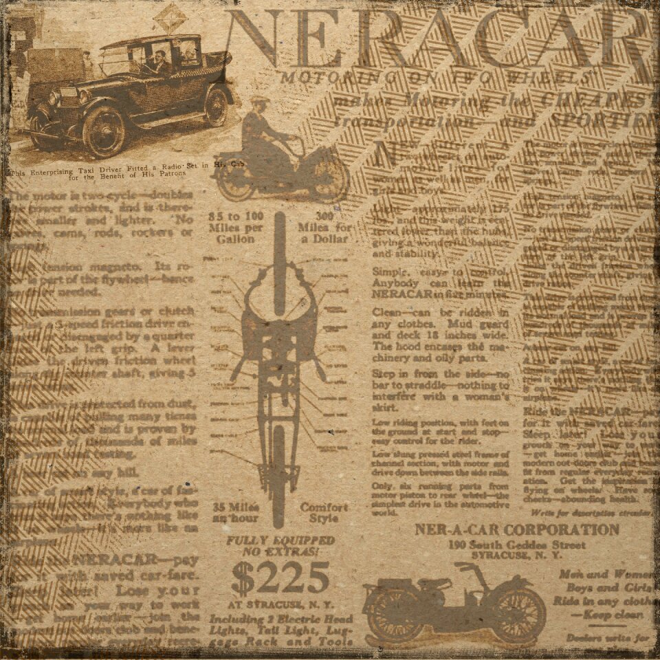Advertisement motorcycle text