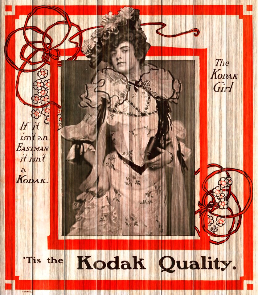 Kodak girl feather hat gown