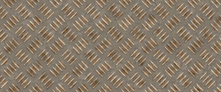 Metal grid boiler plate brown banner