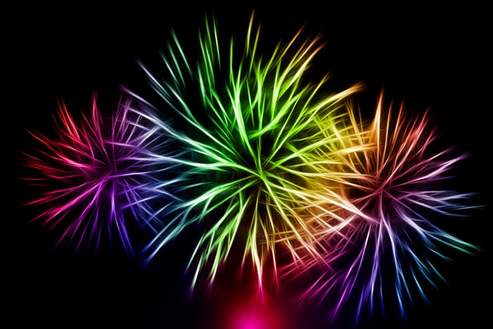 Colorful color shower of sparks