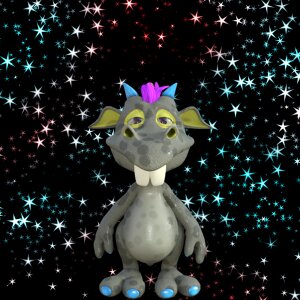 Fairytale black cartoon black dragon