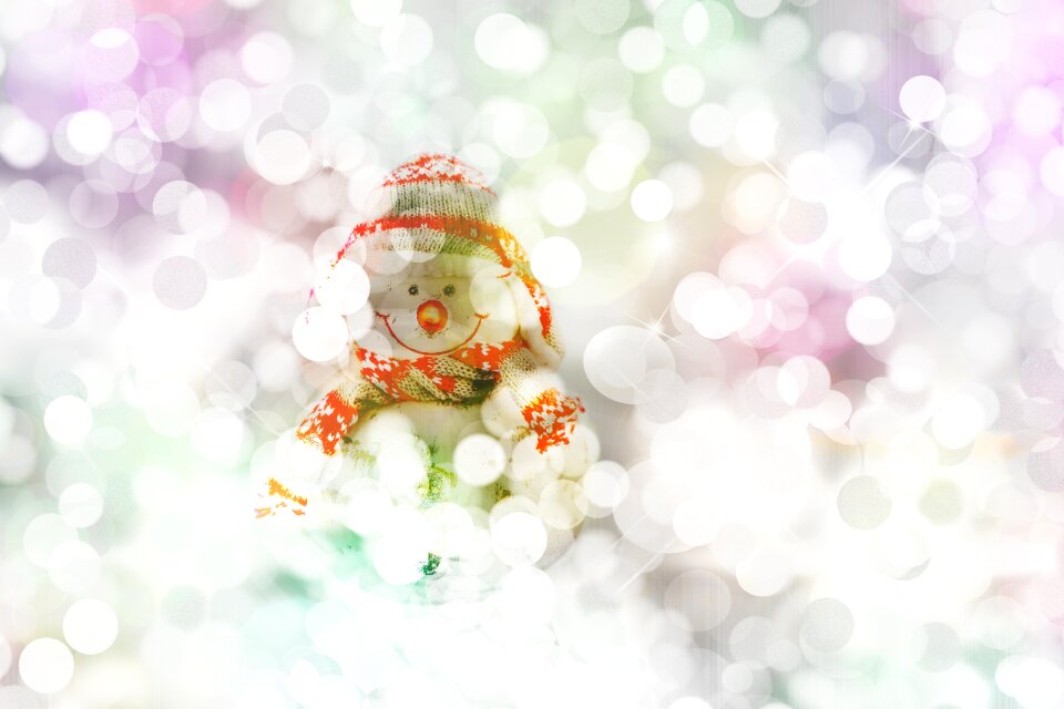 Bokeh lights snow