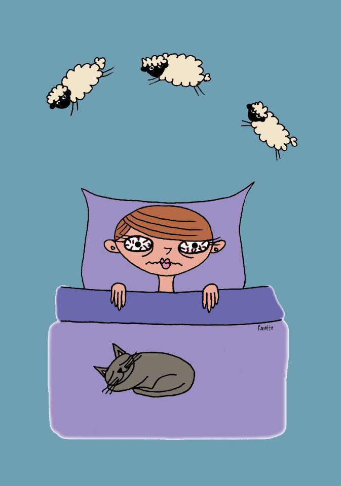 Sleep anxious Free illustrations