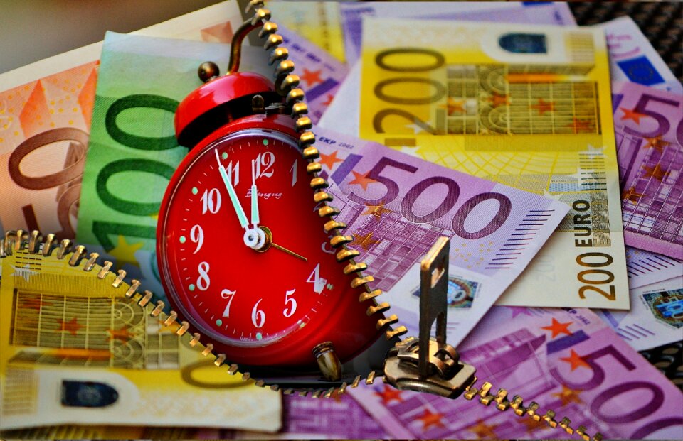 Clock alarm clock money