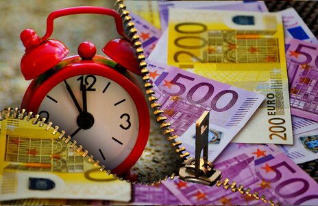 Clock alarm clock money
