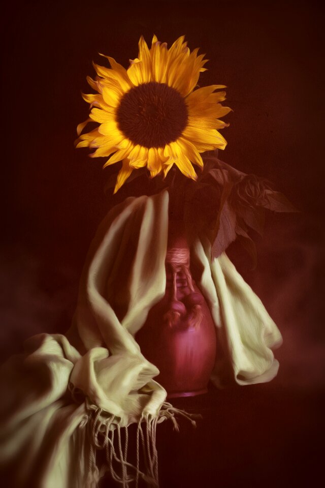 Colorful artistic sunflower