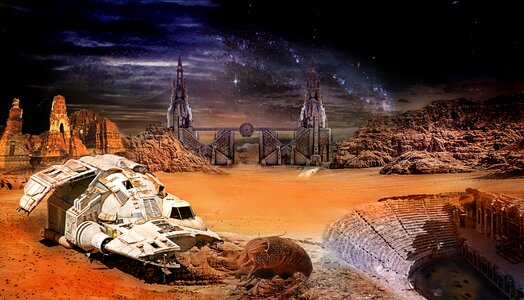 Sience-fiction fantasy spaceship