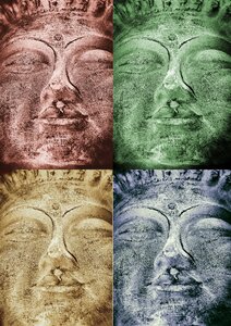Buddhism stone figure meditation