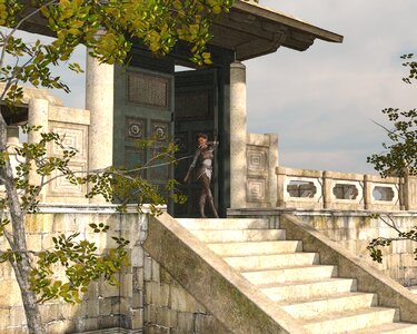 Temple stairs clothing