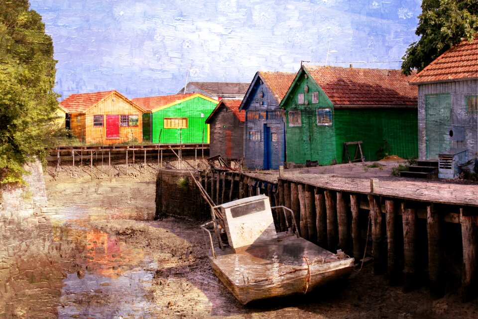 Fisherman's hut painting Free illustrations
