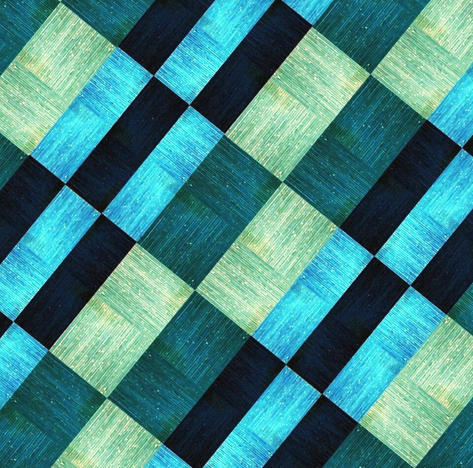 Geometric blue green