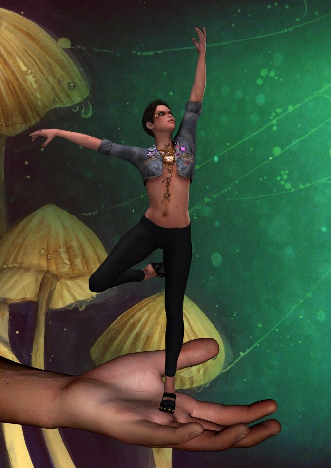 Science fiction mushroom green