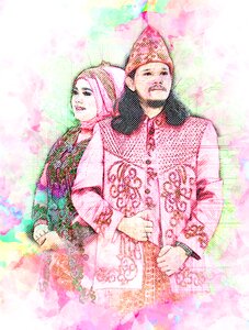 Couple drawing Free illustrations