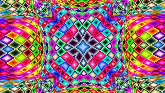 Mosaic stained-glass window symbol