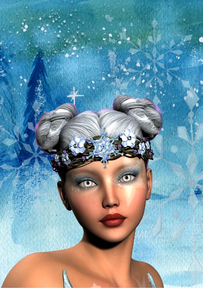 Forest snowflakes winter