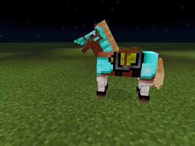 Horse with armour night scene farm scene