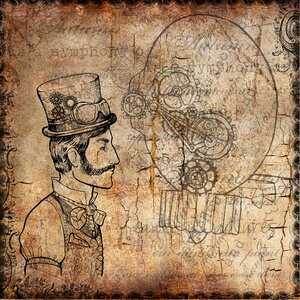 Gears brown paper