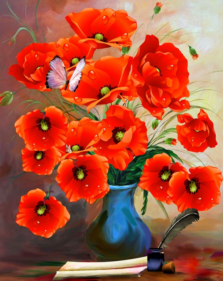 Traditionally ceramic flower vase