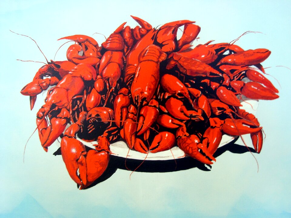Acrylic painting red