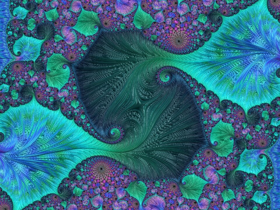 Blue fractal art