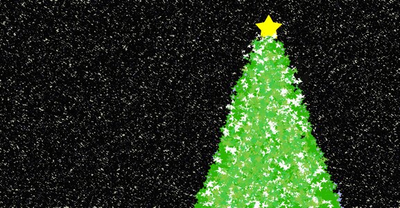 Fir tree dark snow