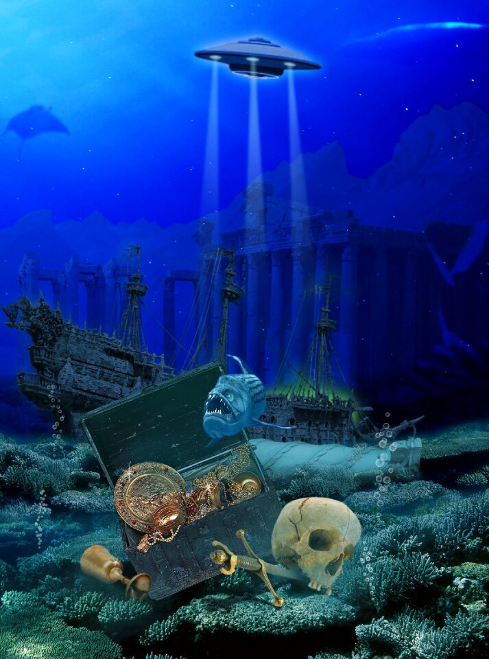 Undersea world rays water