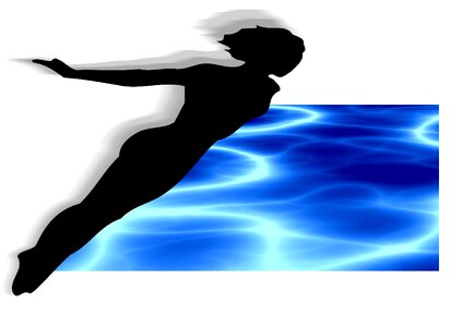 Water sports silhouettes movement
