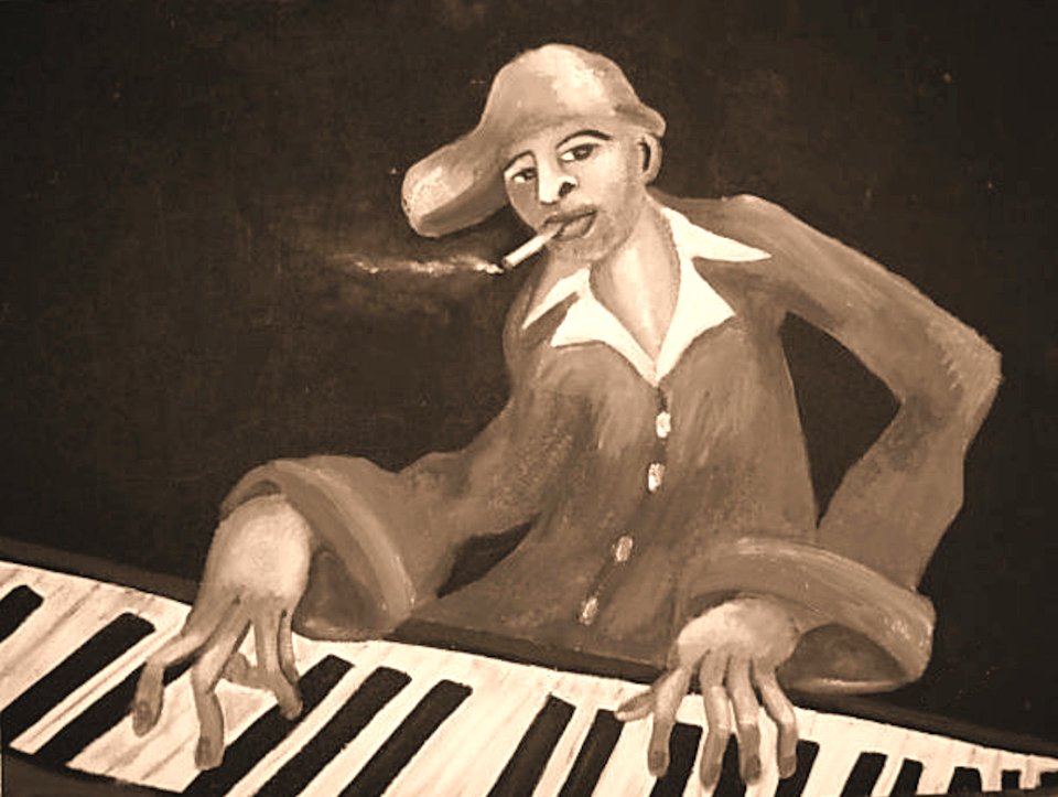 Acrylic player brown piano Free illustrations