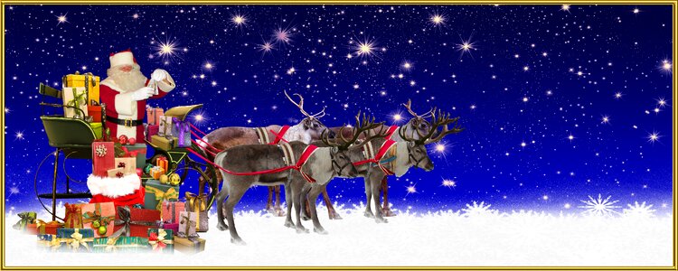 Santa claus santa with sleigh made