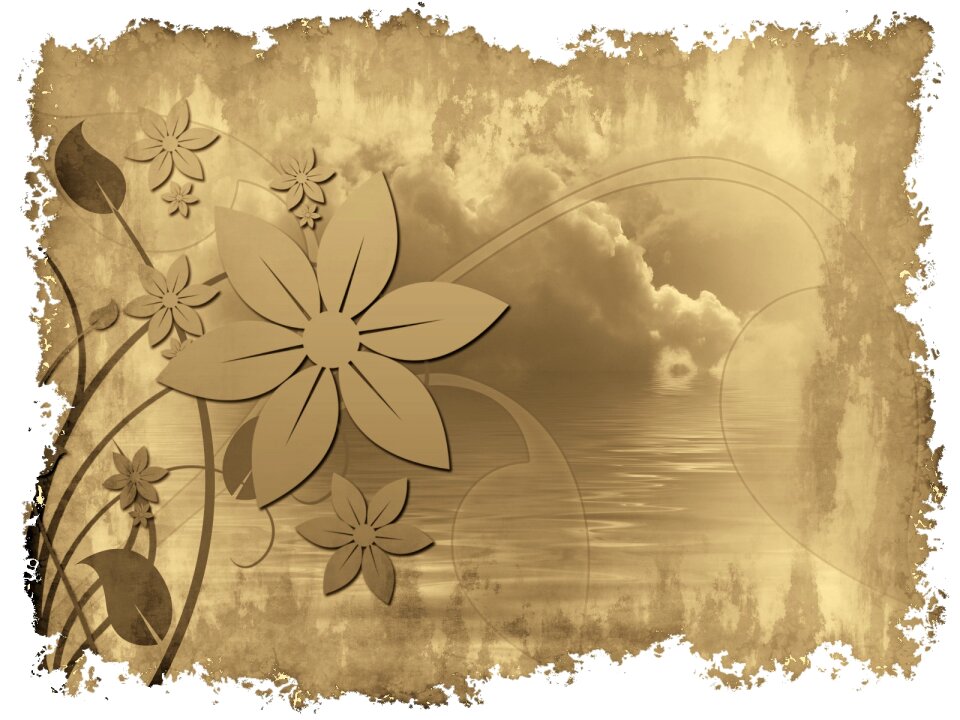 Leaves flora greeting card