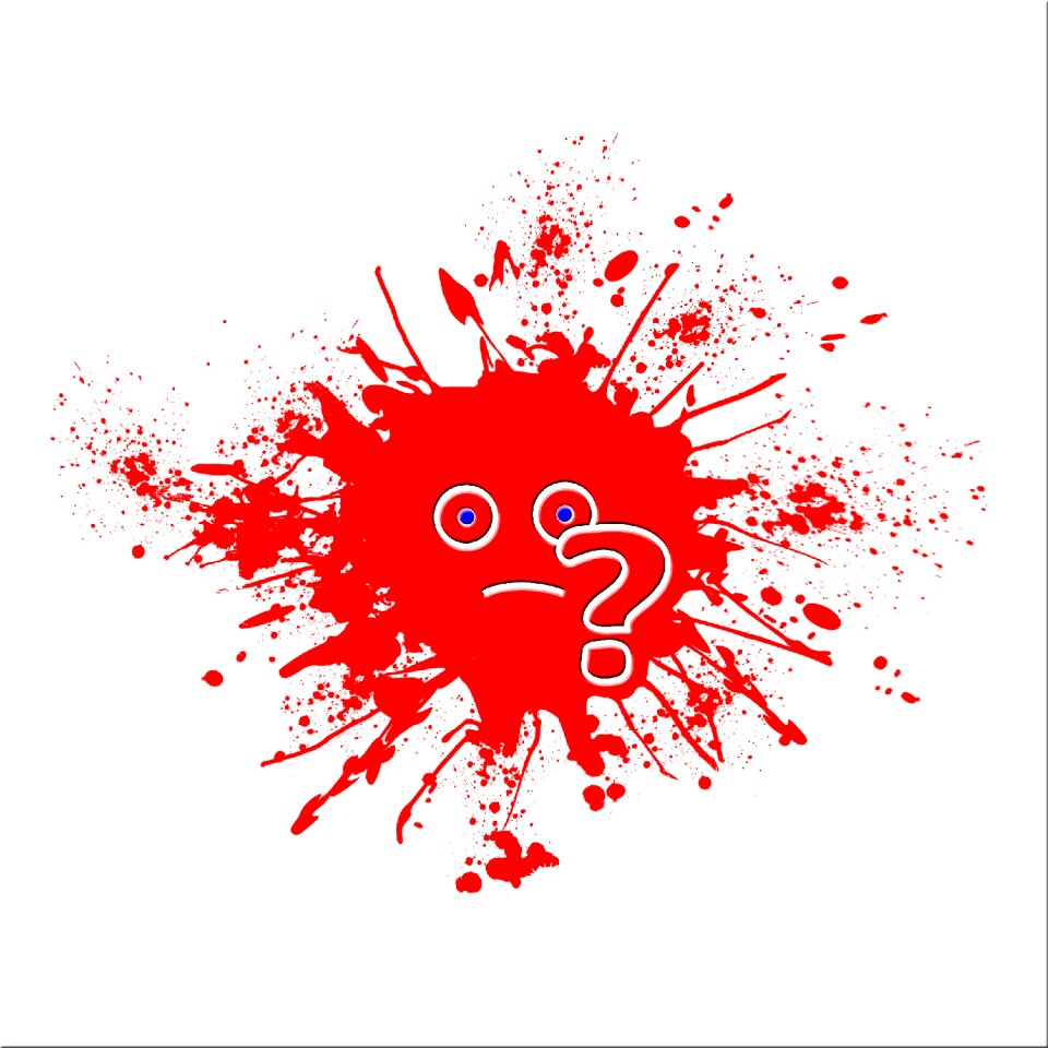 Question mark red spray