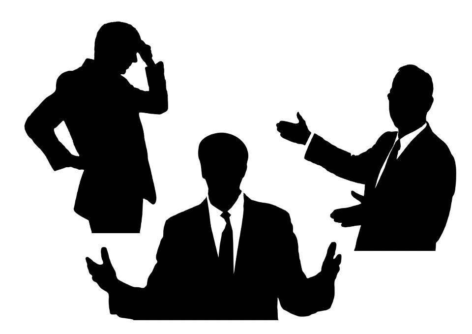 Businessmen sign language gestures