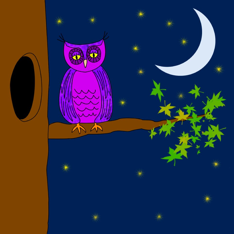 Stars moon tree