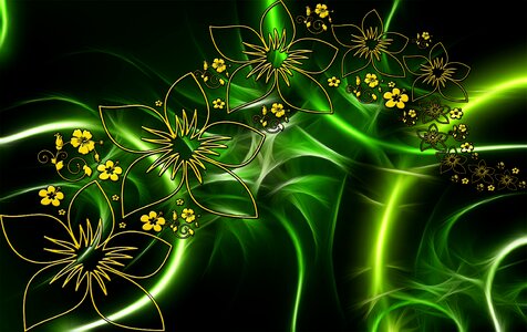 Flowers abstract green